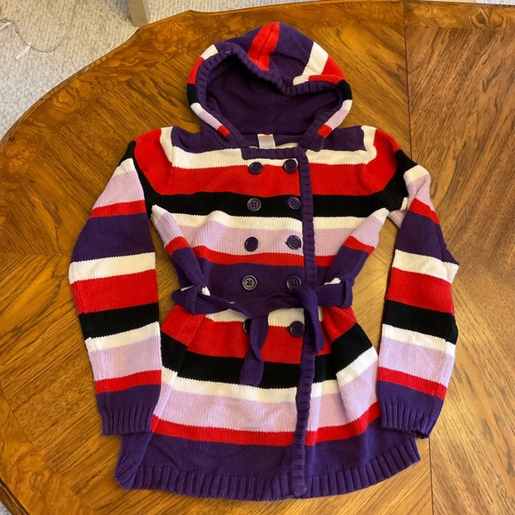 GYMBOREE girls belted button down sweater - size 10/12 - Picture 1 of 9